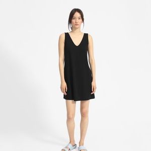 Everlane V-neck Cotton Dress (Black)